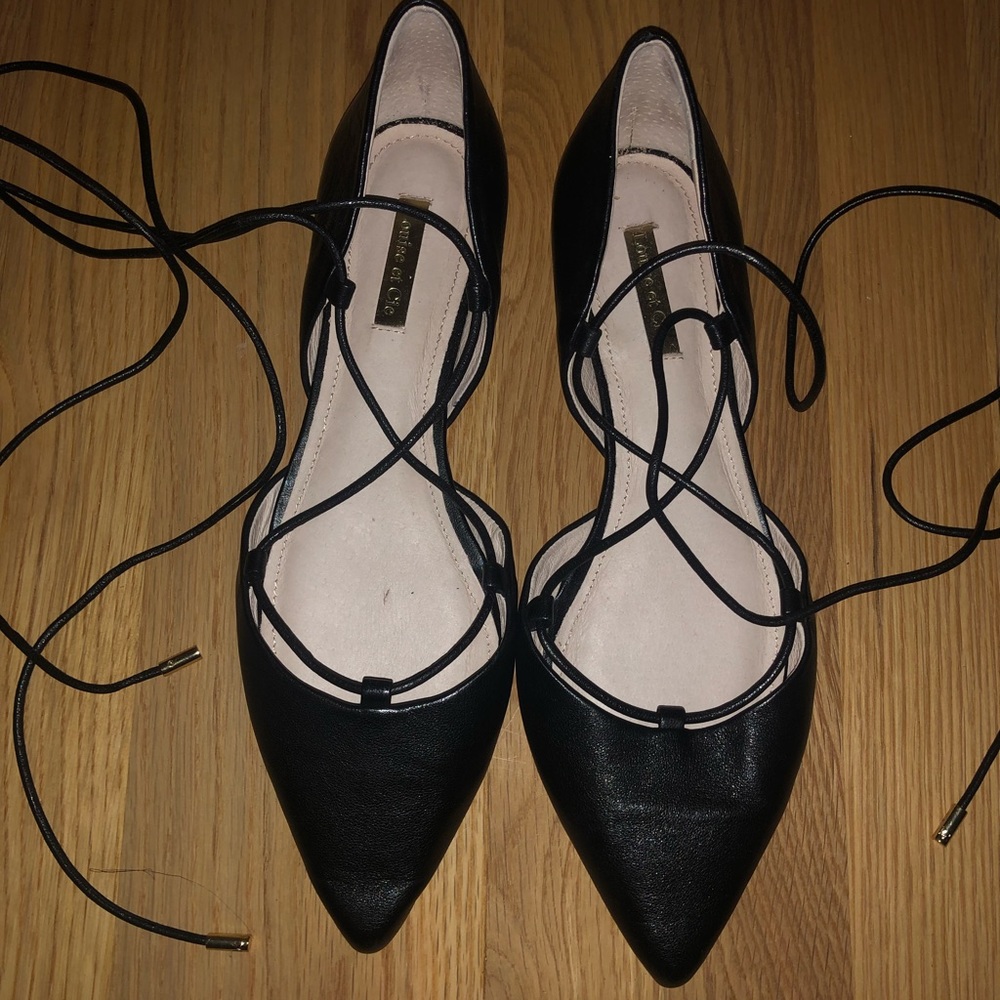 Louise et Cie black laced flat